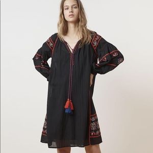 Velvet | Embroidered Peasant Dress